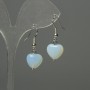 Earrings Moonstone Heart 12mm+-, length 30mm+-