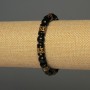 Agate Bracelet (seed) smooth beads, diameter 8mm±, cylindrical inset, 12x8mm±, 18cm± stretch