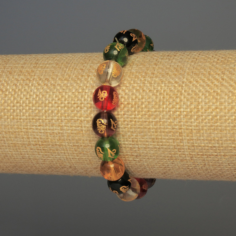 Bracelet Glass smooth beads, diameter 10mm±, 18cm±, stretch