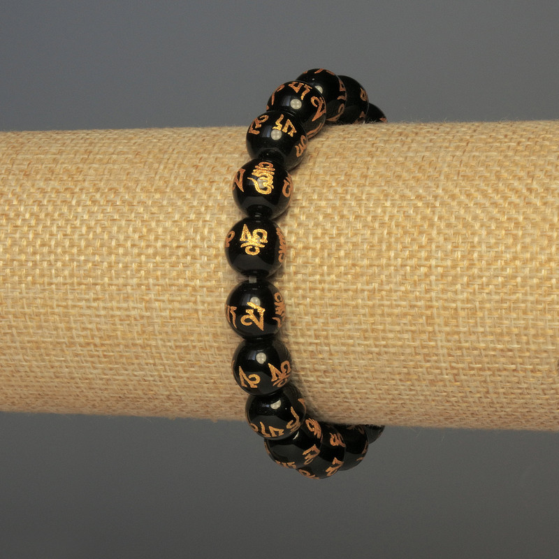Bracelet Agate (individual) smooth bead, diameter 10mm±, length 18cm±, stretch