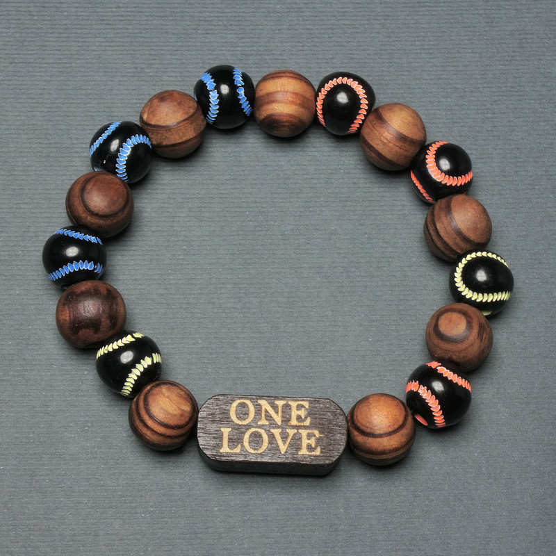 Bracelet Wooden Beads, diameter 12mm ± insert wood, diameter 25x11mm ± 18mm ± stretch
