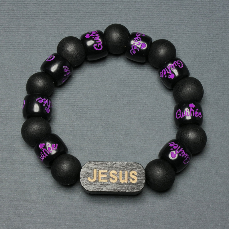 Bracelet with Wooden Beads, bead diameter 12mm±, wooden insert diameter 25x11mm±, 18mm±, stretch