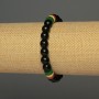 Agate Bracelet – pressed smooth beads, diameter 8mm±, acrylic insert, diameter 9x8mm±, 18cm±, stretch