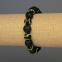 Wooden Bead Bracelet, 12mm diameter beads ± with ball inlay, 12mm ±, 18cm ±, stretch