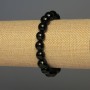 Bracelet Agate Faceted Bead, 10mm diameter ±, length 18cm ± stretch