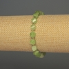 Chrysoprase Olivine Faceted Diamond Bracelet, 7.5×6 mm diamonds, 18 cm adjustable stretch