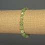 Chrysoprase Olivine Faceted Diamond Bracelet, 7.5×6 mm diamonds, 18 cm adjustable stretch