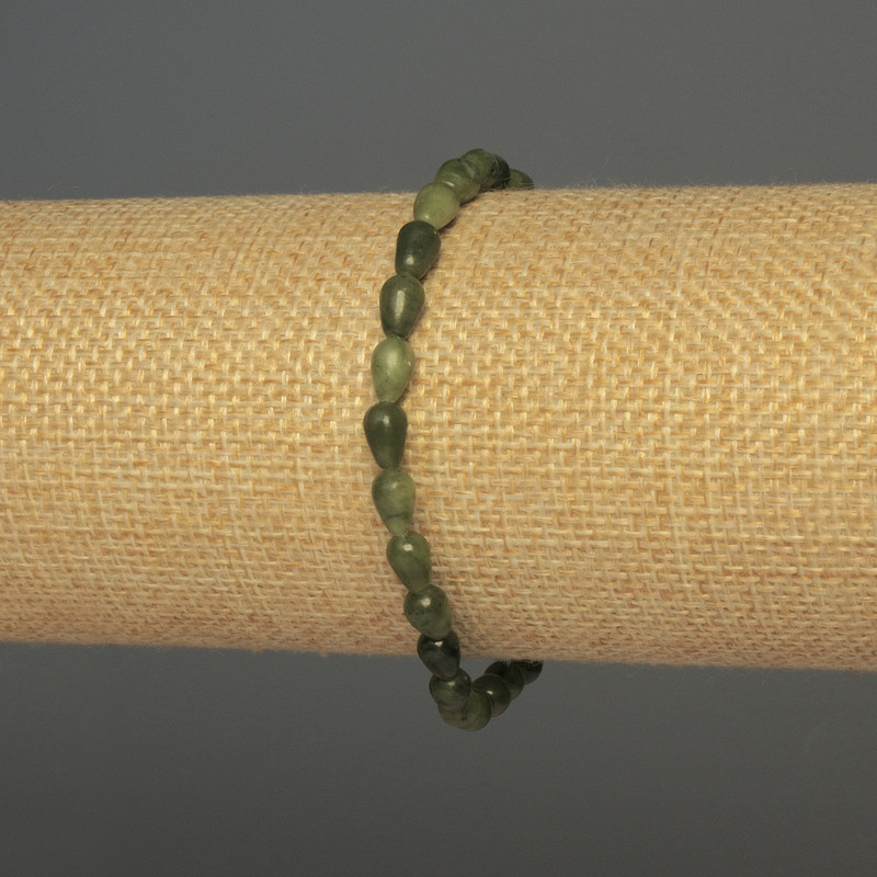 Jadeite Bracelet, Drop Beads, Diameter 7x4mm+/-, Length 18cm+/- Stretch