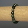 Green Jasper Bracelet, Smooth Round Beads, Diameter 10mm+/-, Length 18cm+/- Stretch