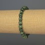 Bracelet Green Strawberry Quartz Rondelle, 8.5x5mm+- Hematite 6x2mm+-, length 18cm+- stretch