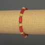 Coral Cylinder Bead Bracelet, diameter 12×6mm±; Citrine Bead 6mm±; length 18cm±; stretch