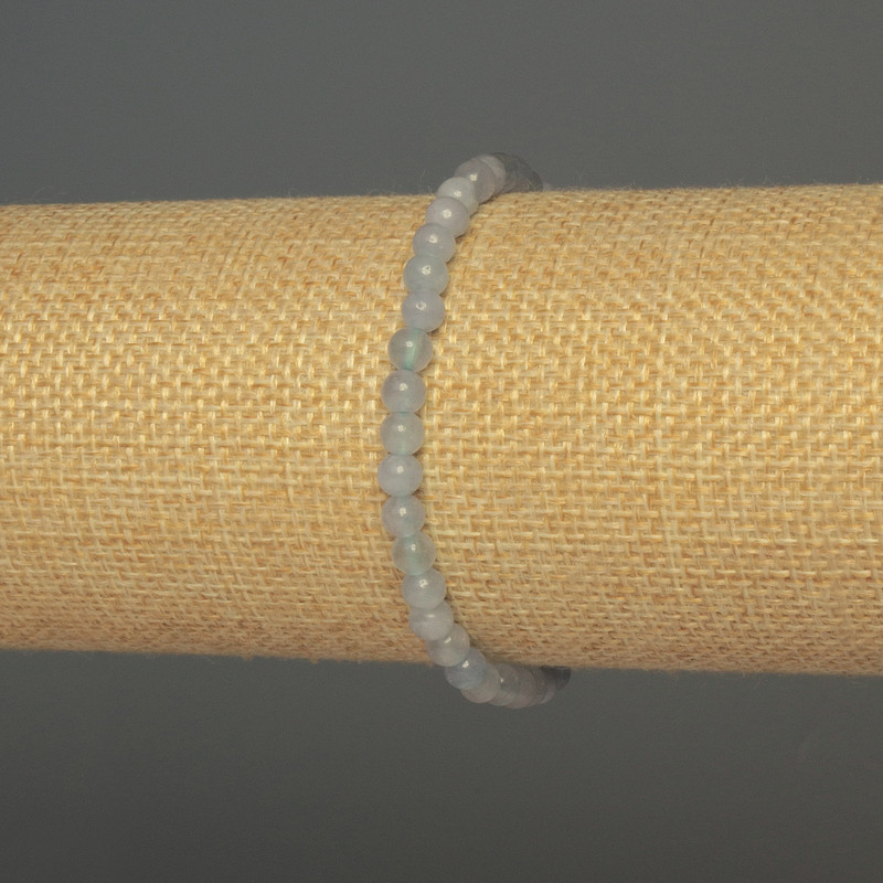 Aquamarine Bracelet Smooth Bead, 4–5 mm diameter, 18 cm length, stretch