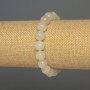 Bracelet White Quartz Faceted Bead, 10mm diameter ±, length 18cm ± stretch