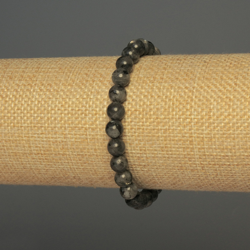 Bracelet Labradorite smooth beads, diameter 7mm±, length 18cm± stretch
