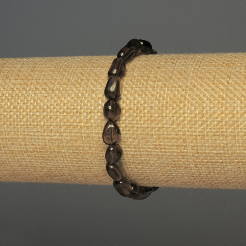 Bracelet Smoky Topaz faceted, diameter 7-10x7mm±, length 18cm± stretchy