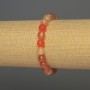 Carnelian Bead Bracelet, faceted sphere 8mm, length 18cm adjustable stretch