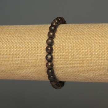 Bronzite Bracelet Smooth Bead, 6mm diameter ± 18cm ± Stretch