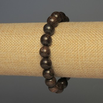 Bronzite Bracelet Smooth Bead, 10mm± diameter, 18cm± Stretch