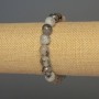 Agate Dragon's Vein Bead Bracelet, faceted round beads, diameter 10mm±, length 18cm±, stretch