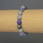 Bracelet Frosty Agate smooth bead, diameter 10mm±, length 18cm± stretch
