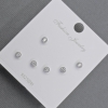 Stud Earrings 3, 2mm+- silver metal white rhinestones