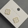 Clover Stud Earrings 12mm+/- Pearl Colour Gold-Tone Metal