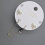 Stud Earrings with Ear Cuff Gold-Tone Metal White Rhinestones