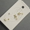Stud Earrings and Ear Cuffs on Gold-tone Metal with White Crystals