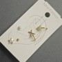 Stud Earrings and Ear Cuffs on Gold-tone Metal with White Crystals