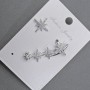 Stud Earrings with Café on Ear Silver Metal 12x32mm+-white crystals