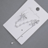 Earring Stud with Cabochon on the Ear Silver Metal White Crystals and Pearlescent Beads