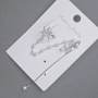 Earring Stud with Cabochon on the Ear Silver Metal White Crystals and Pearlescent Beads