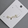 Earrings 'Pusta' with cafe on ear silvered metal 11x28mm+-white crystals
