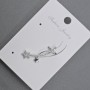 Earring Stud with Cabochon on Ear Gold-tone Metal 11×28mm+- White Crystals