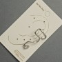 Café stud earring with silver-coloured metal and white crystal