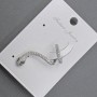 Caf earring for the ear 'Snake' silver-tone metal 14x30 mm+-white and green rhinestones