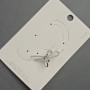 Earring café piercing 'Bow' in silver metal 17x30mm± white crystals