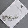 Earring 'Cafe' stud in silver-toned metal 14x38mm± white crystals