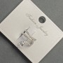 Ear stud Cafe 'Snake' on-ear with silver metal 12x14mm± white rhinestones