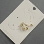 Ear Cuff Earring Gold-Tone Metal 18x27mm +/- White Rhinestones