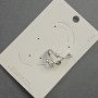 Ear Cuff Earring Silver-Tone Metal 18x27mm +/- White Rhinestones