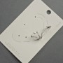 Earring 'Cafe' stud in silver-toned metal, length 35mm± with white crystals