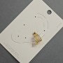 Cafe stud earring in golden metal 10x14mm± with white crystals