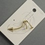 Café stud earring on ear lobe in golden metal 15×35mm± with white crystals