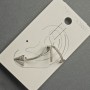 Earring 'Café' for ear with silver metal 15x35 mm± white crystals