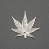Pendant, Leaf Shape, from natural white mother-of-pearl, 25x28x2mm+