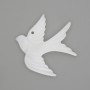 Pendant 'Swallow' made from natural white mother-of-pearl 25x27x3mm+
