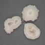 Agate Slice Druze Pendant 29x34mm+-, chain length 37mm+- assorted, silver-toned metal