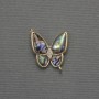 Pendant Haliotis Butterfly in golden metal, 18x19mm diameter+