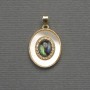 Pendant Halliotite Pearl Oval Golden Metal, diameter 18×16mm+-, length 27mm+-